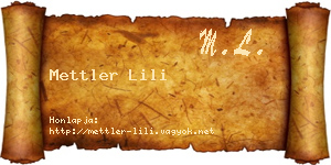 Mettler Lili névjegykártya